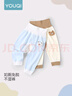 優(yōu)奇嬰兒褲子春秋男女寶寶高腰護肚長(cháng)褲嬰幼兒早秋高腰開(kāi)襠褲可愛(ài)家居 曬單實(shí)拍圖