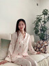 LULU CARTER小愛(ài)心睡衣女春秋2025新款真絲長(cháng)袖長(cháng)褲兩件套休閑家居服 粉色【長(cháng)袖+長(cháng)褲】 M 建議80-100斤 曬單實(shí)拍圖