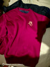 回力（Warrior）新年馬年加厚圓領(lǐng)衛衣男冬季柔軟舒適親膚保暖本命年奧粒絨外套男 【重磅棉】-酒紅#MHL金線(xiàn)馬形 L 曬單實(shí)拍圖