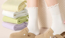 莫代爾無(wú)骨襪子女蘆薈潤膚木耳邊中筒堆堆襪100%純棉春秋冬保暖月子襪 曬單實(shí)拍圖