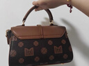 稻草人包包女包2026新款撞色印花手提包百搭斜挎包情人節新年禮物送老婆 深棕色-小版 曬單實(shí)拍圖