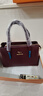袋鼠（KANGAROO）品牌奢侈女包真皮大氣高貴大容量女包時(shí)尚公文包大包頭層牛皮通勤 酒紅色升級款大號 曬單實(shí)拍圖
