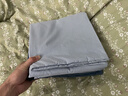 MUJI易干柔軟被套套裝 三件套藏青色格紋床墊罩式/小單人床用90x200cm 曬單實(shí)拍圖