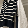 ONLY2025秋季新款學(xué)院風(fēng)襯衫拼接兩件套設計針織衫女|1253K6002 H12黑底白條紋 M 曬單實(shí)拍圖
