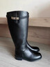 百麗厚底增高騎士靴女時(shí)尚百搭長(cháng)筒靴B2160DG4 黑色-絨里 37 曬單實(shí)拍圖