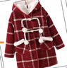 女童外套秋冬裝2026新款洋氣兒童呢子大衣加絨加厚小女孩紅色毛呢 550-24-112【紅色格子外套】 120 曬單實(shí)拍圖