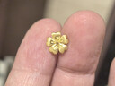菜百首飾 黃金耳飾 足金簡(jiǎn)約氣質(zhì)櫻花時(shí)尚花朵耳飾  HJ 黃金耳飾（直針彎鉤隨機發(fā)） 約1.50g 曬單實(shí)拍圖