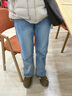 自由系窄版闊腿加絨牛仔褲女秋冬季2025小個(gè)子直筒高腰顯瘦彈力拖地褲 曬單實(shí)拍圖