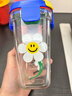 GLASSLOCK&wigglewiggle聯(lián)名款卡通印花玻璃水杯家用手提新款杯子花朵380ml 曬單實(shí)拍圖