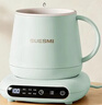 皆米（GUESMI）家用電熱杯多功能養生電熱燒水杯小型辦公室燉煮杯早餐杯恒溫電熱水壺分體熱牛奶神器 薄荷綠【基礎款】 0.5L 【陶瓷釉?xún)饶?分體設計】 曬單實(shí)拍圖