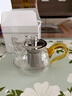 美斯尼 茶壺玻璃花果茶壺茶具茶水分離加厚小泡茶壺帶把手過(guò)濾功夫壺耐熱普洱茶壺茶道單人壺260毫升 單壺（琥珀色） 曬單實(shí)拍圖