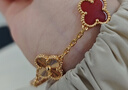 VCA梵克雅同款四葉草18k玫瑰金色白貝手鏈女寶輕奢高級珠寶 【玫瑰金紅瑪瑙鐳射】 配專(zhuān)柜禮盒 曬單實(shí)拍圖