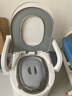 戀戀吾居老人移動(dòng)式坐便器移動(dòng)馬桶坐便椅臥室用便攜馬桶孕婦廁所大便座椅 硬座款+硬靠背【房間用】灰色 曬單實(shí)拍圖