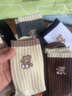 JEEP100%純棉襪子女秋冬款純棉中筒襪小熊ins可愛(ài)學(xué)生少女襪全棉女襪 曬單實(shí)拍圖