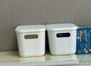 晟旎尚品雜物收納盒家用零食玩具桌面儲物盒玩具零食整理筐整理箱收納箱 大號加高加厚【2只裝】帶蓋 白色 曬單實(shí)拍圖