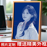 簾夢(mèng)錘子玻璃畫(huà)定制玻璃敲擊畫(huà)琉璃玻璃人像畫(huà)高級感生日禮物送女朋友 藍底【20*30cm】贈精美裝飾外框 曬單實(shí)拍圖