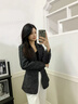 晨芙羊毛西裝外套女春秋季新款高級感時(shí)尚氣質(zhì)休閑加厚小個(gè)子毛呢西服 單件黑色西裝 M 建議90~99斤 曬單實(shí)拍圖