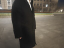 【肥仔240斤超大碼5XL】胖人中長(cháng)款毛呢大衣男大碼韓版過(guò)膝風(fēng)衣寬松潮流港風(fēng)呢子外套秋季 黑色加絨 XXXXXL205-230斤 曬單實(shí)拍圖