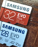 三星（SAMSUNG）128GB TF(MicroSD)存儲卡 EVO白卡 U3A2V30 手機平板switch游戲機內存卡 支持4K視頻 讀160MB/s 曬單實(shí)拍圖