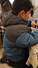左西童裝兒童羽絨服冬2025新款男童石墨烯發(fā)熱面包服外套 藍色 140 曬單實(shí)拍圖