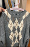 優(yōu)衣庫女裝菱格圓領(lǐng)針織衫/毛衣毛衫482645 03 灰色 S /155/80A 曬單實(shí)拍圖