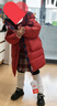 鴨鴨兒童羽絨服男女童加厚新中長(cháng)款過(guò)膝青少年冬季中大童裝外套WJ 曬單實(shí)拍圖