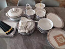 曼遠景德鎮2026新款高顏值一等品碗碟餐具套裝骨瓷陶瓷碗筷喬遷輕奢禮 希爾頓【豪華10人配置】 72件套 曬單實(shí)拍圖