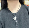 中國黃金彌勒佛足銀項鏈女佛公轉運珠銀吊墜新年情人節禮物送女友老婆 坐蓮彌勒佛編繩項鏈-銀珠黑 曬單實(shí)拍圖