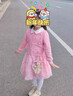 女童毛衣連衣裙兒童春節拜年新衣服套裝公主裙子秋冬針織開(kāi)衫外套 026粉色不加絨(外套+連衣裙+包包) 120 碼(建議身高110-120厘米左右) 曬單實(shí)拍圖