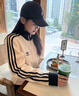 阿迪達斯（adidas）三葉草 外套男女情侶款 復古華夫格立領(lǐng)夾克開(kāi)衫潮流百搭運動(dòng)服 JW0109 L 曬單實(shí)拍圖