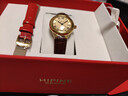 西普尼金表（HIPINE）金表女純金999足金黃金手表復古腕表時(shí)尚騏驥紅石英女情人節禮物 【光殼金面金扣-紅帶】金重5g+ 曬單實(shí)拍圖