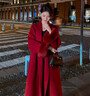 創(chuàng  )意女郎;CREATIVITY-GIRL紅色雙面羊毛呢大衣女2024新款高端狐貍毛袖口結婚氣質(zhì)小個(gè)子外套 紅色 【長(cháng)款-袖子可拆卸】 L 適合136-150斤 曬單實(shí)拍圖