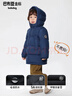 巴布豆（BOBDOG）95絨兒童羽絨服2025年新款男女童A類(lèi)抗菌三防面料大兜連帽外套 藏青色 【A類(lèi)面料 貼身可穿】95絨 120 【約身高100-110cm 體重39斤】 曬單實(shí)拍圖