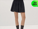 森馬（Semir）商場(chǎng)同款|半身裙女冬季毛呢格紋A字裙含羊毛2025短裙101725120001 曬單實(shí)拍圖