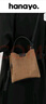 hanayo品牌新款斜挎包包女包磨砂復古小水桶包精致百搭洋氣潮單肩包手提 焦糖棕 曬單實(shí)拍圖
