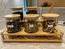 千尋雅致玻璃密封罐食品級花茶五谷雜糧儲物罐大容量廚房?jì)ξ锕奘占{罐 【7件套】550ml密封罐*6+收納架 曬單實(shí)拍圖