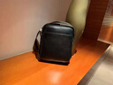 歐迪鳥(niǎo)（ODYBIRD）真皮男包單肩包男士斜挎包韓版簡(jiǎn)約頭層牛皮豎款商務(wù)休閑包包背包 黑色-23*7.5*26.5cm 中包 曬單實(shí)拍圖