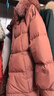 鴨鴨（YAYA）正品媽媽鵝絨服中長(cháng)款2025新款中老年女裝冬季大毛領(lǐng)羽絨外套 海棠紅色 4XL (建議150-165斤) 曬單實(shí)拍圖