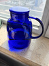 高品質(zhì)藍色玻璃瓶零極限清理太陽(yáng)玻璃杯零限藍色玻璃杯吸管水杯零 藍色水壺藍色把手 曬單實(shí)拍圖