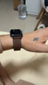 SGGS適用蘋(píng)果手表表帶apple watch s10/S11荔枝皮磁吸扣表帶iwatch s9/8/7/ultra3/2蘋(píng)果表帶42mm 深棕 曬單實(shí)拍圖