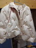 鴨鴨（YAYA）鞠婧祎同款羽絨服女短款2025秋冬新款時(shí)尚甜美印花保暖外套XJ 米白色 M (160/84A) 曬單實(shí)拍圖