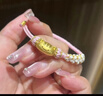BVYSLCN足金999黃金手鏈女小配件法棍貓轉運珠紅繩手鏈禮品小貓金擺件 法棍貓串珠約0.25g支持多退少補 曬單實(shí)拍圖