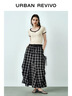 UR2025秋季新款女裝格紋不規則拼接高腰A字半裙UWJ550049 曬單實(shí)拍圖