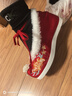 啄木鳥(niǎo)新娘秀禾婚鞋女款春秋冬季流蘇古風(fēng)繡花鞋紅色中式內增高漢服鞋子 炫彩紅色高跟加絨款 38 曬單實(shí)拍圖