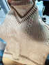 肯奈迪（KENNAIDI）日系學(xué)院風(fēng)針織衫馬甲背心秋冬復古寬松麻花條紋毛衣男女潮上衣 杏色-針織馬甲 2XL 【172CM-180CM】 曬單實(shí)拍圖