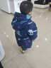 鴨鴨25新款冬裝男童中長(cháng)款羽絨服寶寶小童兒童印花加厚外套 藏青 90 曬單實(shí)拍圖
