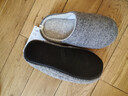 內泊（NEIBO）乳膠棉拖鞋男冬季天大碼女士室內家居鞋防滑防臭橡膠軟底羊毛灰38 曬單實(shí)拍圖