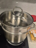 雙立人（ZWILLING）雙層蒸鍋不銹鋼湯鍋蒸籠24cm大容量煲湯蒸饅頭電磁爐燃氣灶通用 湯鍋+雙耳蒸籠 2件套 24cm 曬單實(shí)拍圖