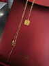周六福爆閃方糖黃金項鏈吊墜新年生日禮物計價(jià)A0613172 約4.12g 40+5cm 曬單實(shí)拍圖