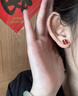 玖維婭（Jiuvia）s925銀針紅色四葉草耳釘復古輕奢2026新款爆款小眾設計感耳飾品 紅色四葉草耳釘一對【S925銀針】 曬單實(shí)拍圖